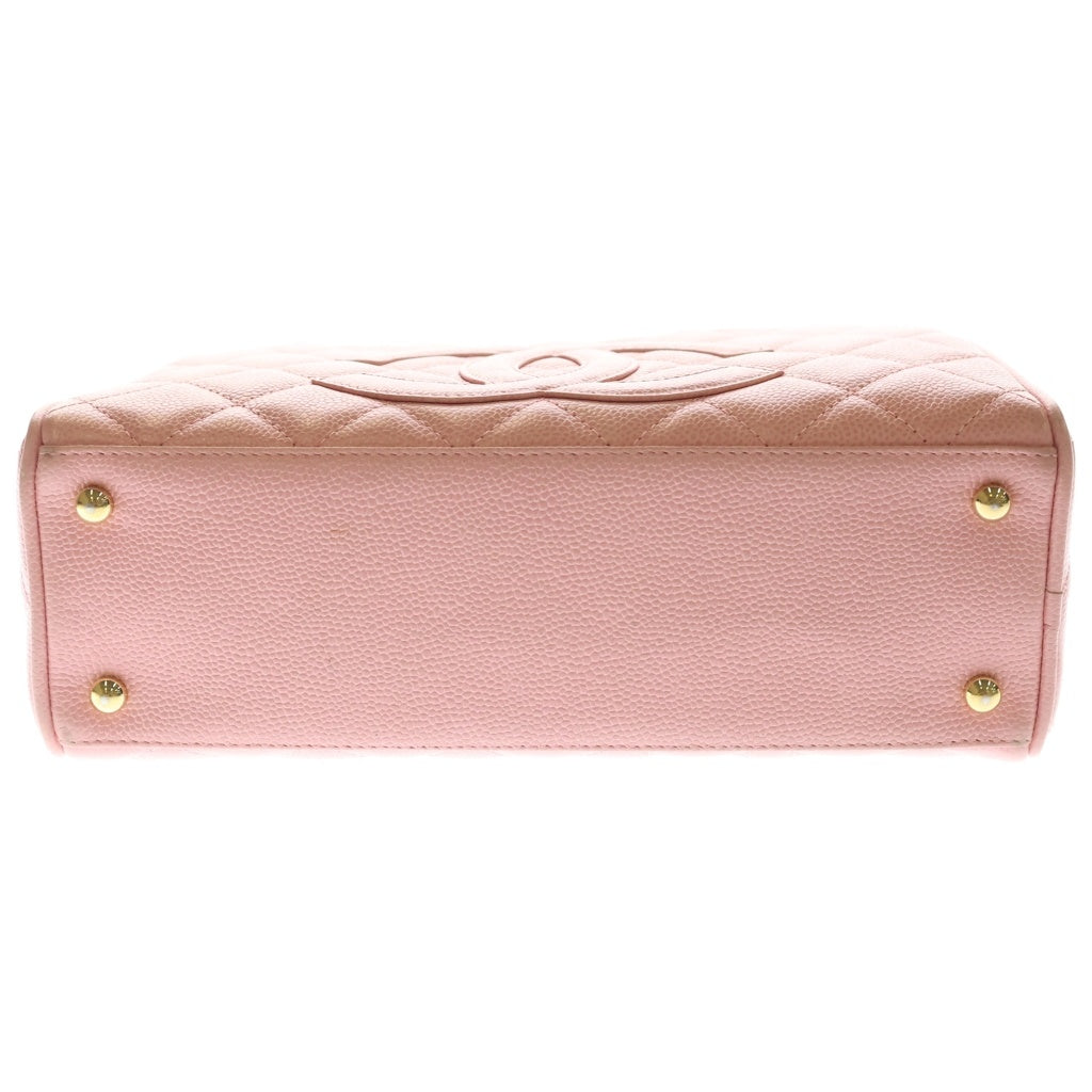 CHANEL(シャネル) マトラッセ ココマーク ミニボストン ゴールド金具 キャビアスキン ピンク レディース