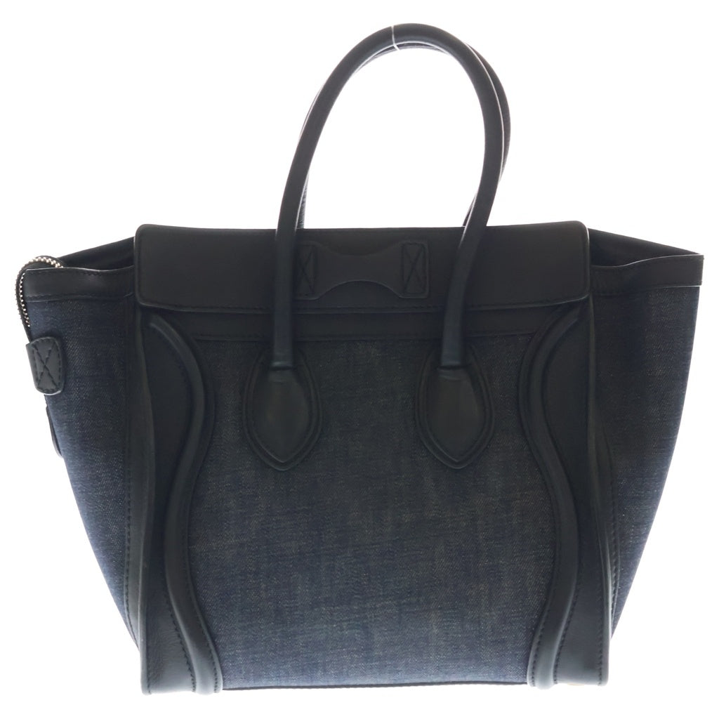 CELINE(セリーヌ) ラゲージ トートバック マイクロ ショッパー デニム レザー ブラック レディース