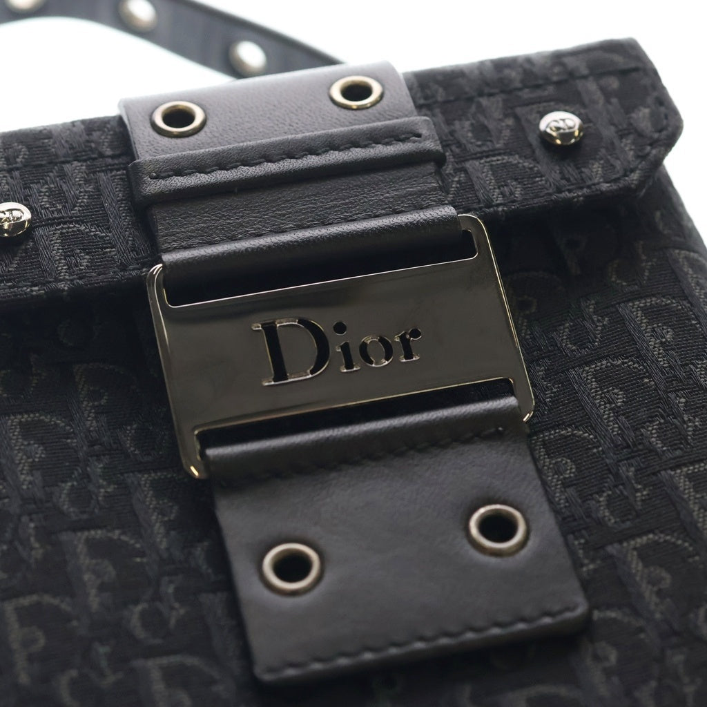 Christian Dior(クリスチャンディオール) トロッター バニティ バック キャンバス レザー ブラック HE0082 レディース