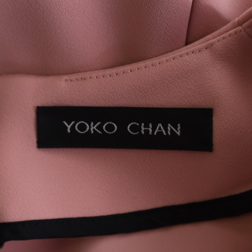 YOKO CHAN(ヨーコ チャン) フロントフリルヘム長袖ワンピース ドレス フレア ポリエステル ピンク YCD-619-482 レディース