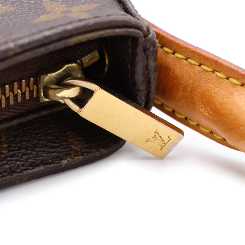 LOUIS VUITTON(ルイヴィトン) モノグラム ルーピングMM ショルダーバッグ ハンドバッグ ブラウン レザー×PVC M51146 ゴールド金具 レディース