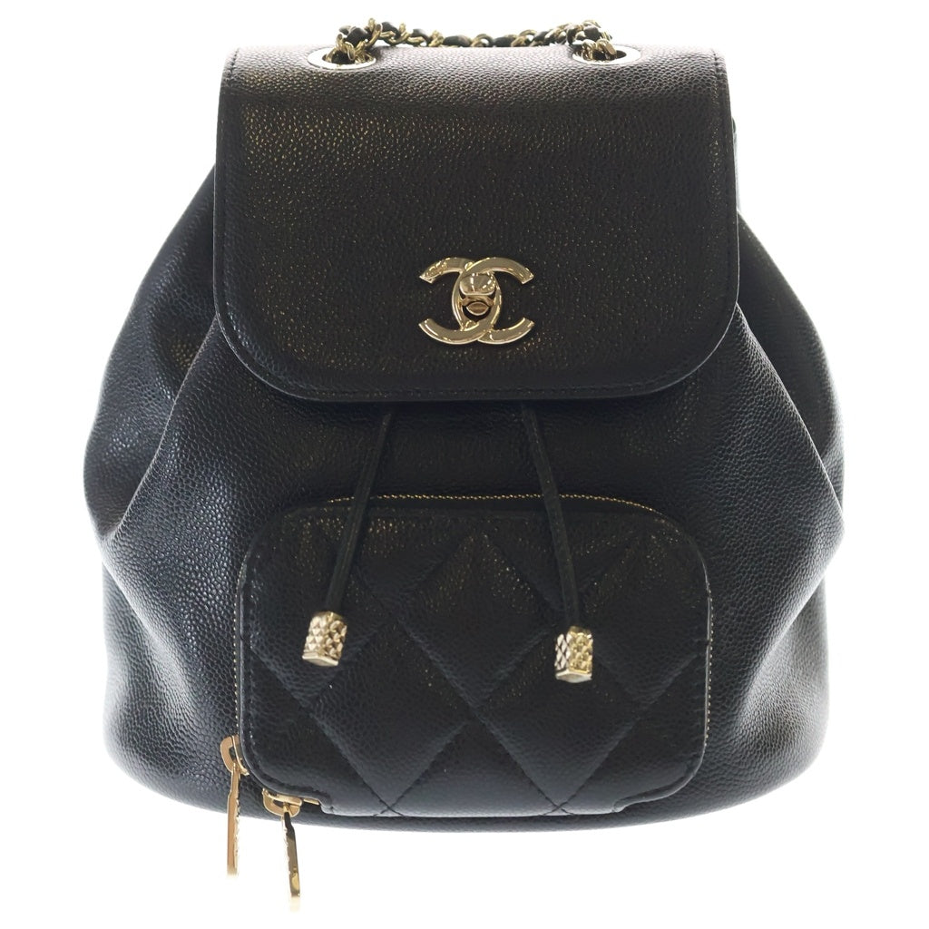 CHANEL(シャネル) マトラッセ リュックサック バックパック ミニバッグ ブラック キャビアスキン AS3530 ゴールド金具 レディース