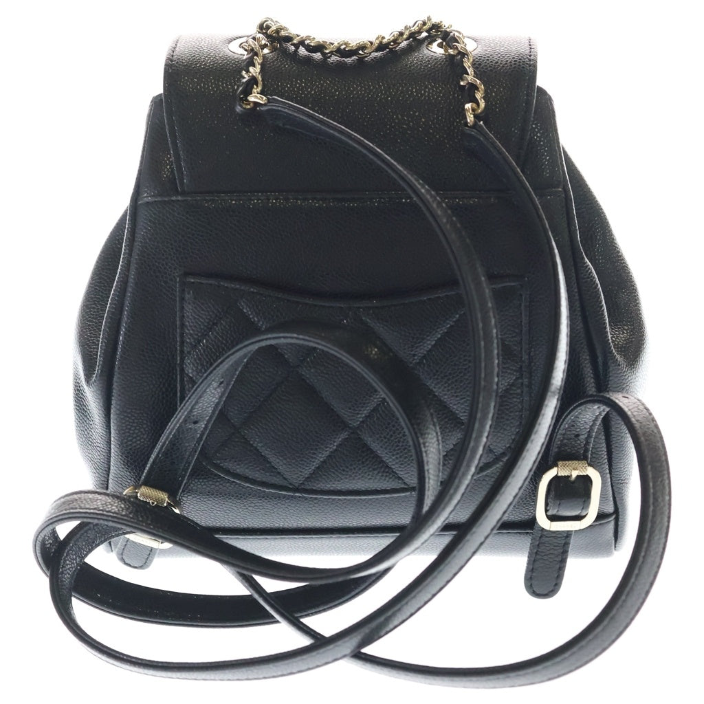 CHANEL(シャネル) マトラッセ リュックサック バックパック ミニバッグ ブラック キャビアスキン AS3530 ゴールド金具 レディース