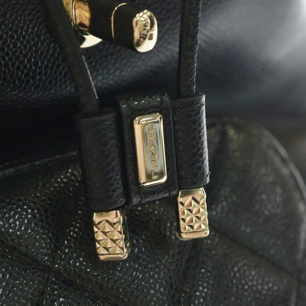 CHANEL(シャネル) マトラッセ リュックサック バックパック ミニバッグ ブラック キャビアスキン AS3530 ゴールド金具 レディース