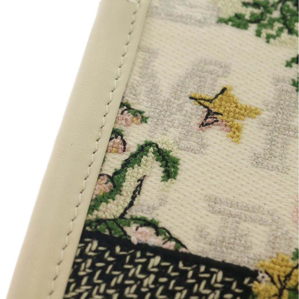 Christian Dior(クリスチャンディオール) ブックトート ミディアム 2WAYハンドバッグ ショルダーバッグ トートバッグ ホワイト×ライトブルー レザー×キャンバス レディース