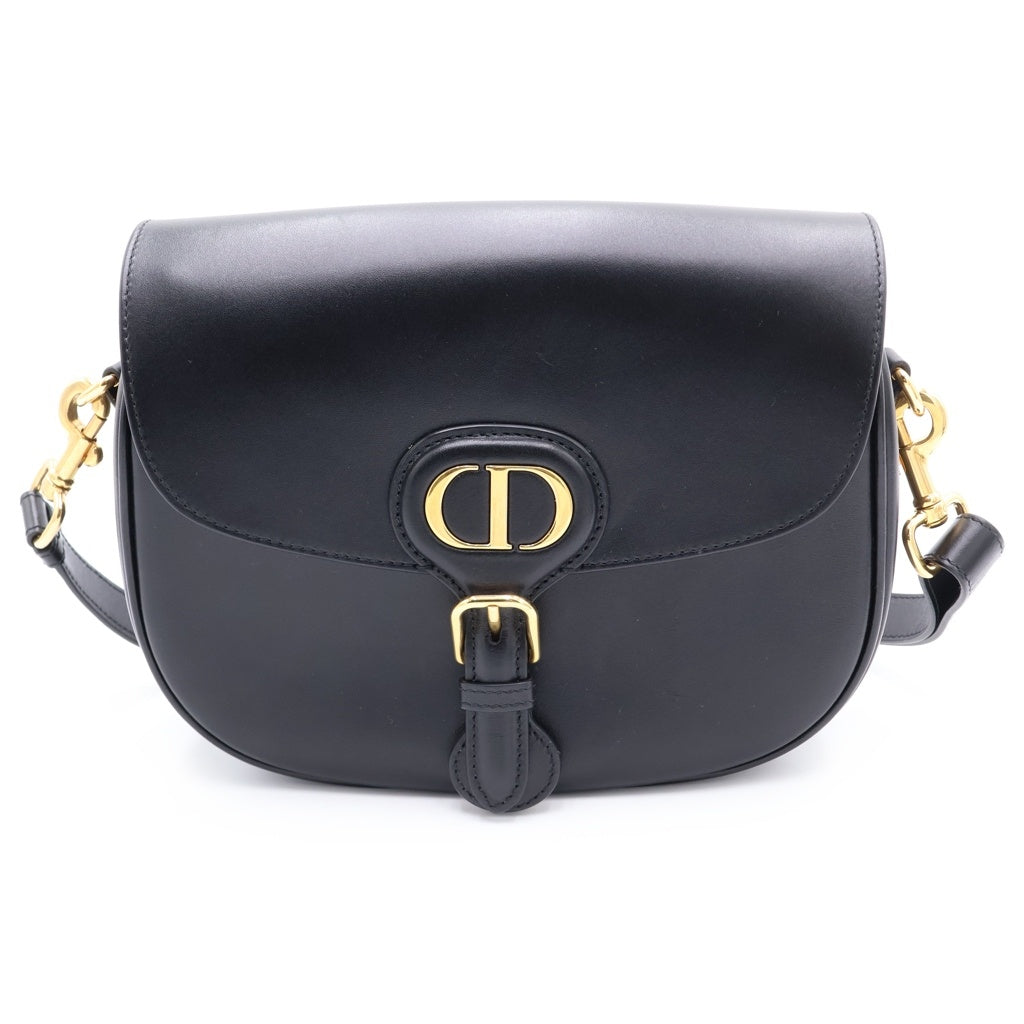 Christian Dior(クリスチャンディオール) ボビー ミディアム ショルダーバッグ ブラック レザー ゴールド金具 レディース
