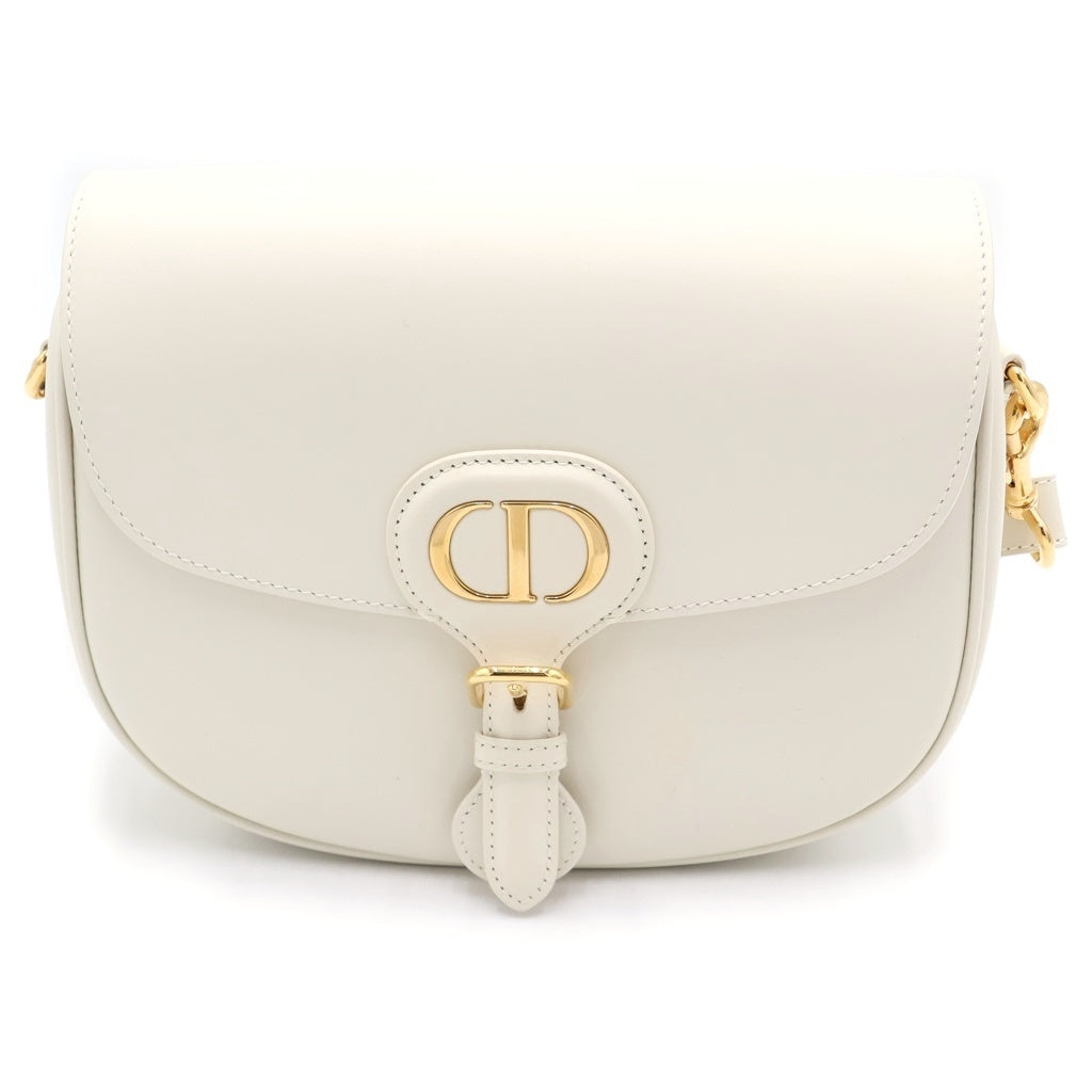Christian Dior(クリスチャンディオール) ボビー ミディアム ショルダーバッグ ホワイト レザー ゴールド金具 レディース
