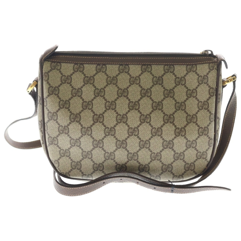 GUCCI(グッチ) GGスプリーム ショルダーバッグ ブラウン×ベージュ レザー×PVC 001 745 6177 ゴールド金具 レディース