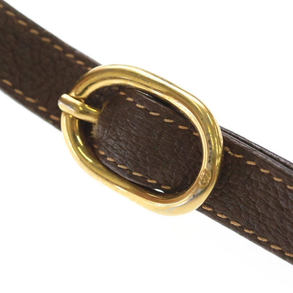 GUCCI(グッチ) GGスプリーム ショルダーバッグ ブラウン×ベージュ レザー×PVC 001 745 6177 ゴールド金具 レディース