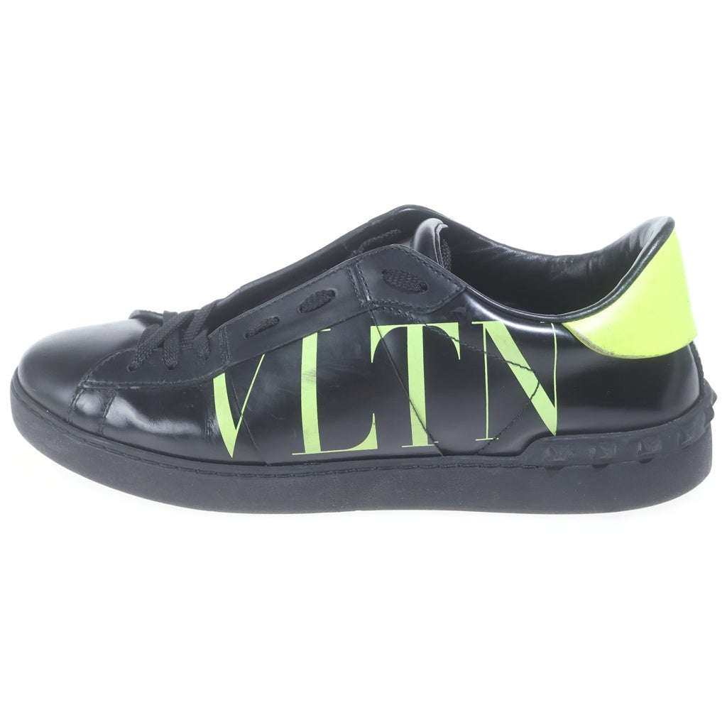 VALENTINO(ヴァレンティノ) VLTN ロゴ レザー ローカットスニーカー シューズ #42 ブラック/グリーン