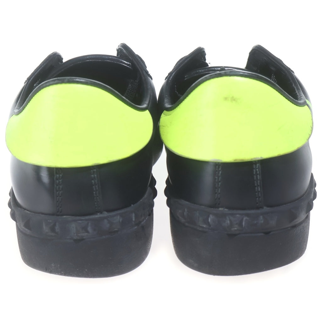 VALENTINO(ヴァレンティノ) VLTN ロゴ レザー ローカットスニーカー シューズ #42 ブラック/グリーン