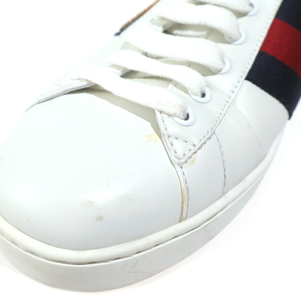 GUCCI(グッチ) エース エンブロイダリー レザー ローカットスニーカー #7 1/2 ホワイト 497090