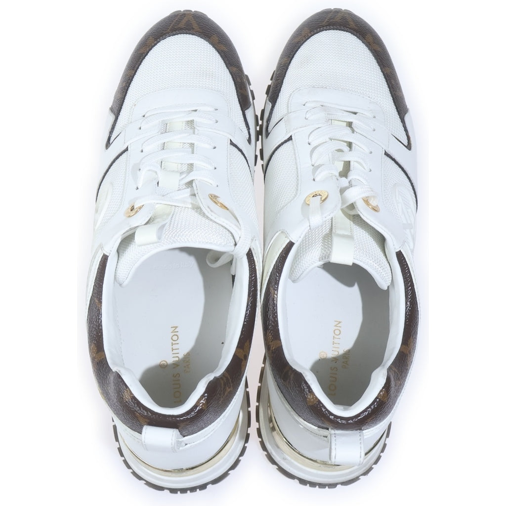 LOUIS VUITTON(ルイヴィトン) モノグラムキャンバス ランアウェイライン レザー ローカットスニーカー #42 ホワイト