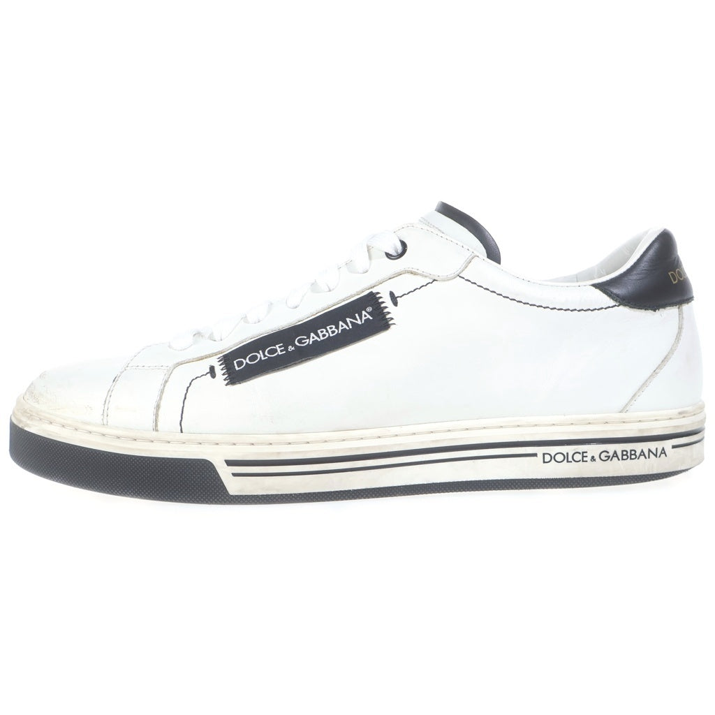 DOLCE & GABBANA(ドルチェアンドガッバーナ) ローマ ロゴ レザー ローカットスニーカー シューズ #8 ホワイト CS1572