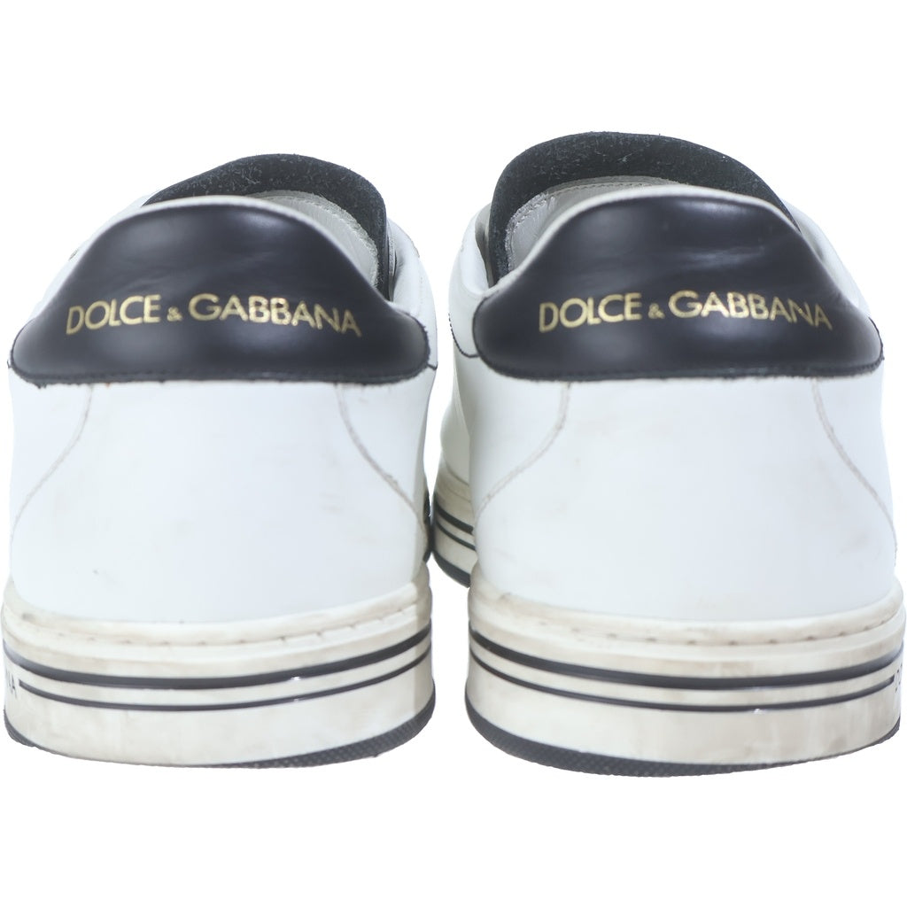 DOLCE & GABBANA(ドルチェアンドガッバーナ) ローマ ロゴ レザー ローカットスニーカー シューズ #8 ホワイト CS1572