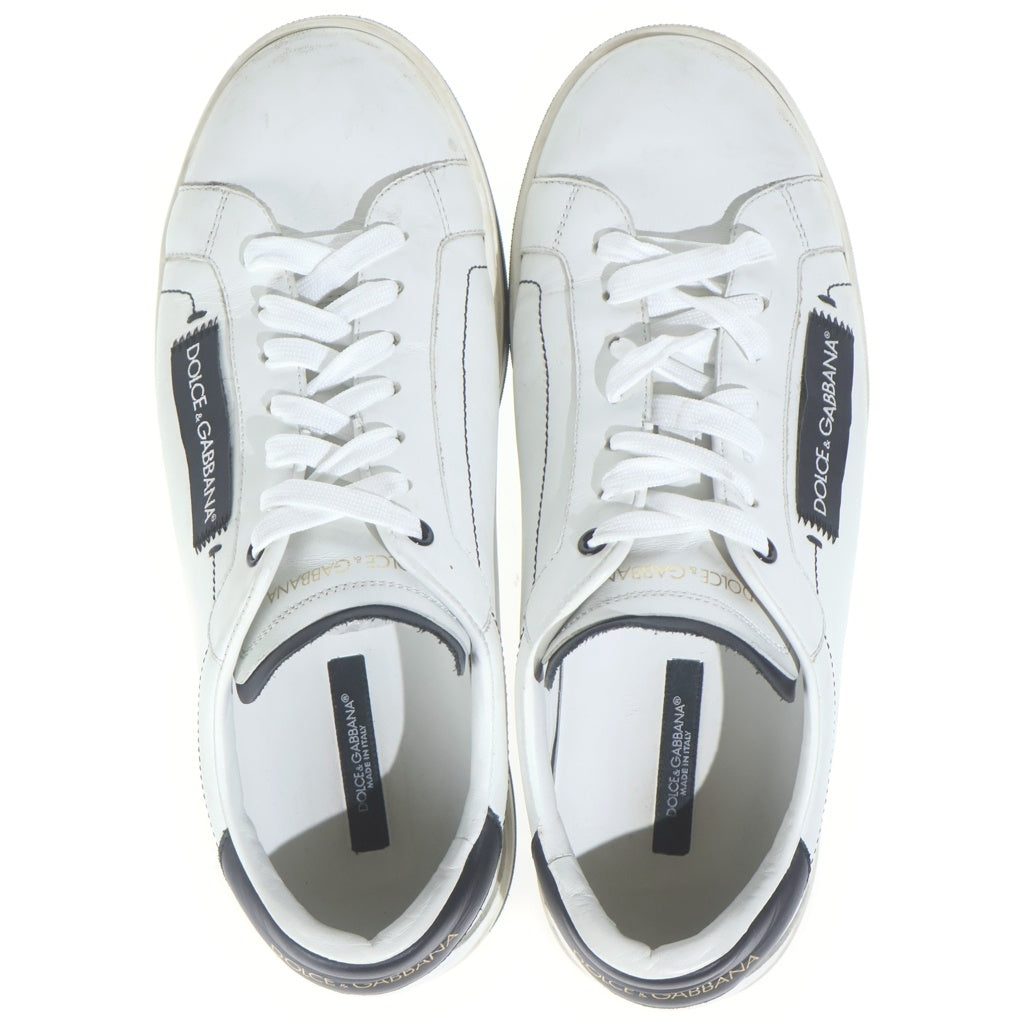 DOLCE & GABBANA(ドルチェアンドガッバーナ) ローマ ロゴ レザー ローカットスニーカー シューズ #8 ホワイト CS1572