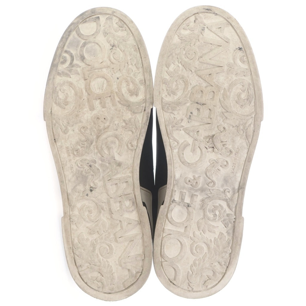 DOLCE & GABBANA(ドルチェアンドガッバーナ) ロゴ レザー パンチング ローカットスニーカー シューズ #8 ブラック CS1709