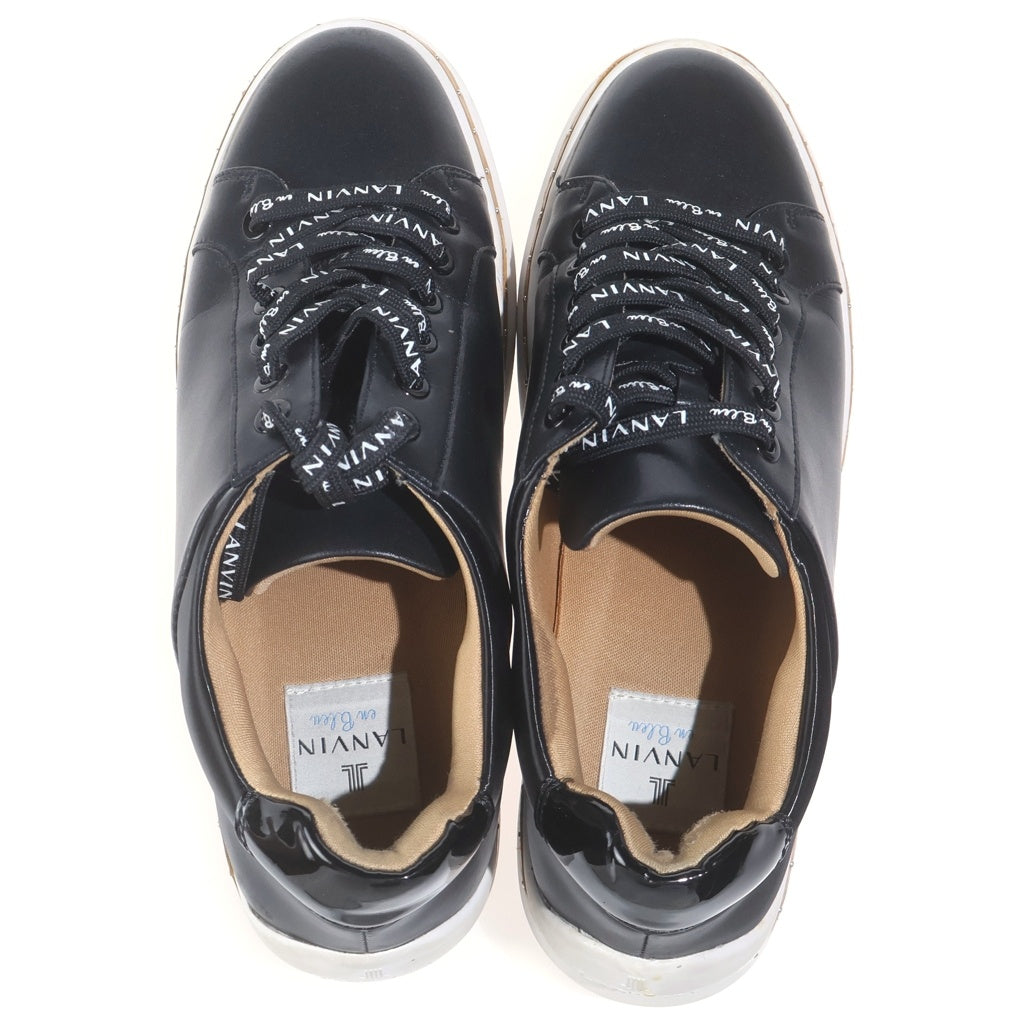 LANVIN(ランバン) レザーローカットスニーカー シューズ スタッズ パテント ブラック 2490 レディース