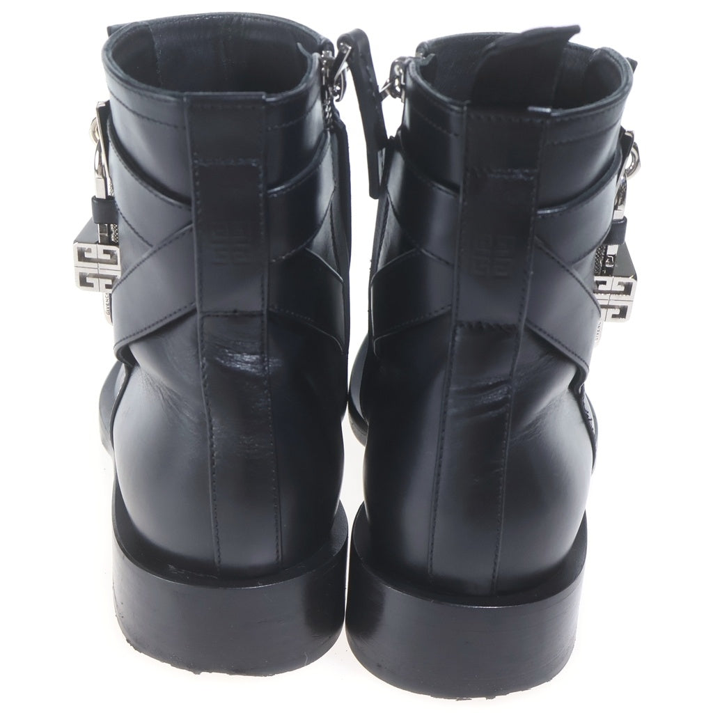 GIVENCHY(ジバンシィ) LOCK ANKLE BOOTS ロックアンクルブーツ パドロック サイドジップ カーフレザー ブラック BE602PE0YP-001 レディース