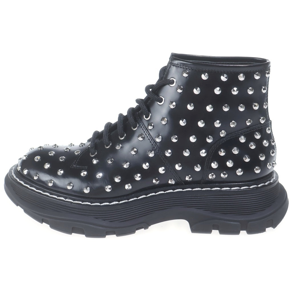 Alexander McQueen(アレキサンダーマックイーン) STUDS BIKER BOOTS スタッズ バイカーブーツ レザーアンクルブーツ シューズ ブラック 595470 レディース