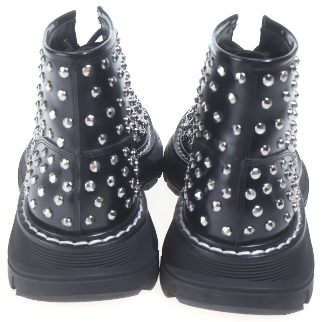 Alexander McQueen(アレキサンダーマックイーン) STUDS BIKER BOOTS スタッズ バイカーブーツ レザーアンクルブーツ シューズ ブラック 595470 レディース