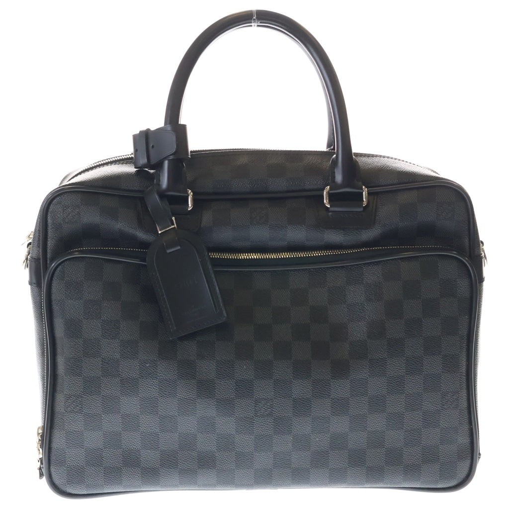 LOUIS VUITTON(ルイヴィトン) ダミエグラフィット イカール 2WAYハンドバッグ ショルダーバッグ ビジネスバッグ ブラック レザー×PVC N23253 シルバー金具