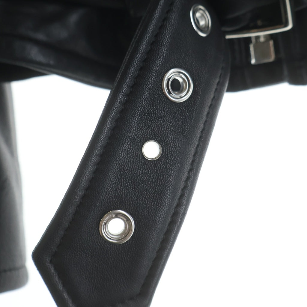 LITHIUM HOMME(リチウム オム) シープスキン レザーダブルライダースジャケット レザージャケット #44 ブラック LH22-0216 レディース