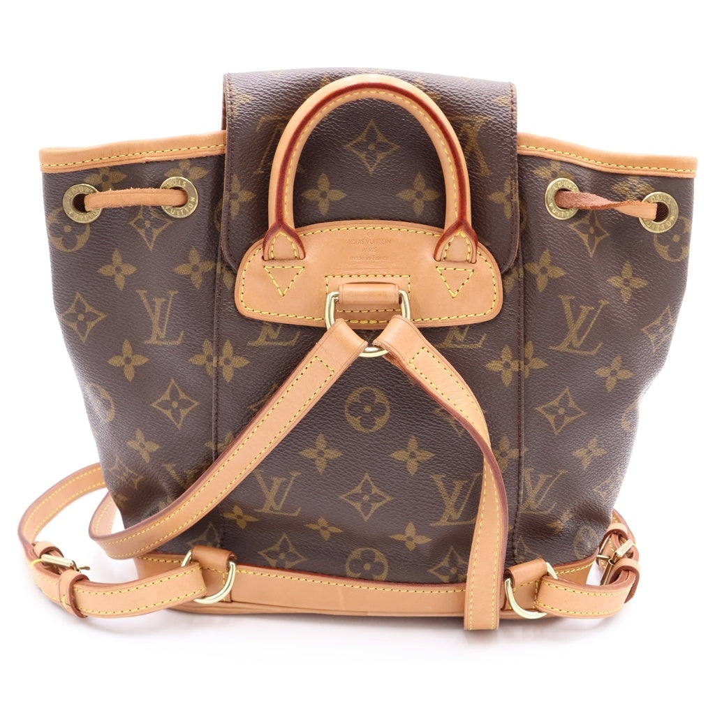 LOUIS VUITTON(ルイヴィトン) モノグラム ミニモンスリ PVC レザー バックパック リュックサック ブラウン M51137 レディース