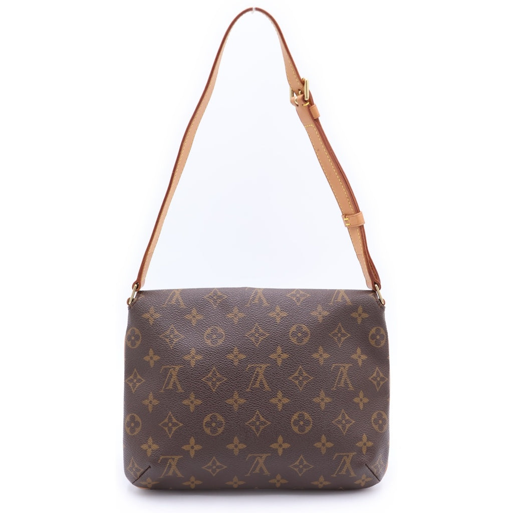 LOUIS VUITTON(ルイヴィトン) モノグラム ミュゼットタンゴ ショルダーバッグ ブラウン レザー×PVC M51257 ゴールド金具 レディース