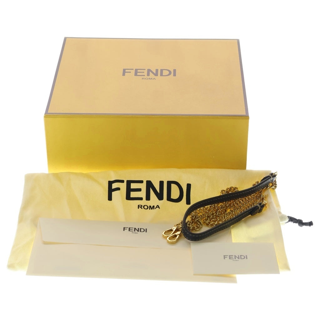 FENDI(フェンディ) バゲットバッグミニ ズッカ 2WAYハンドバッグ ショルダーバッグ グレー デニム ゴールド金具 レディース