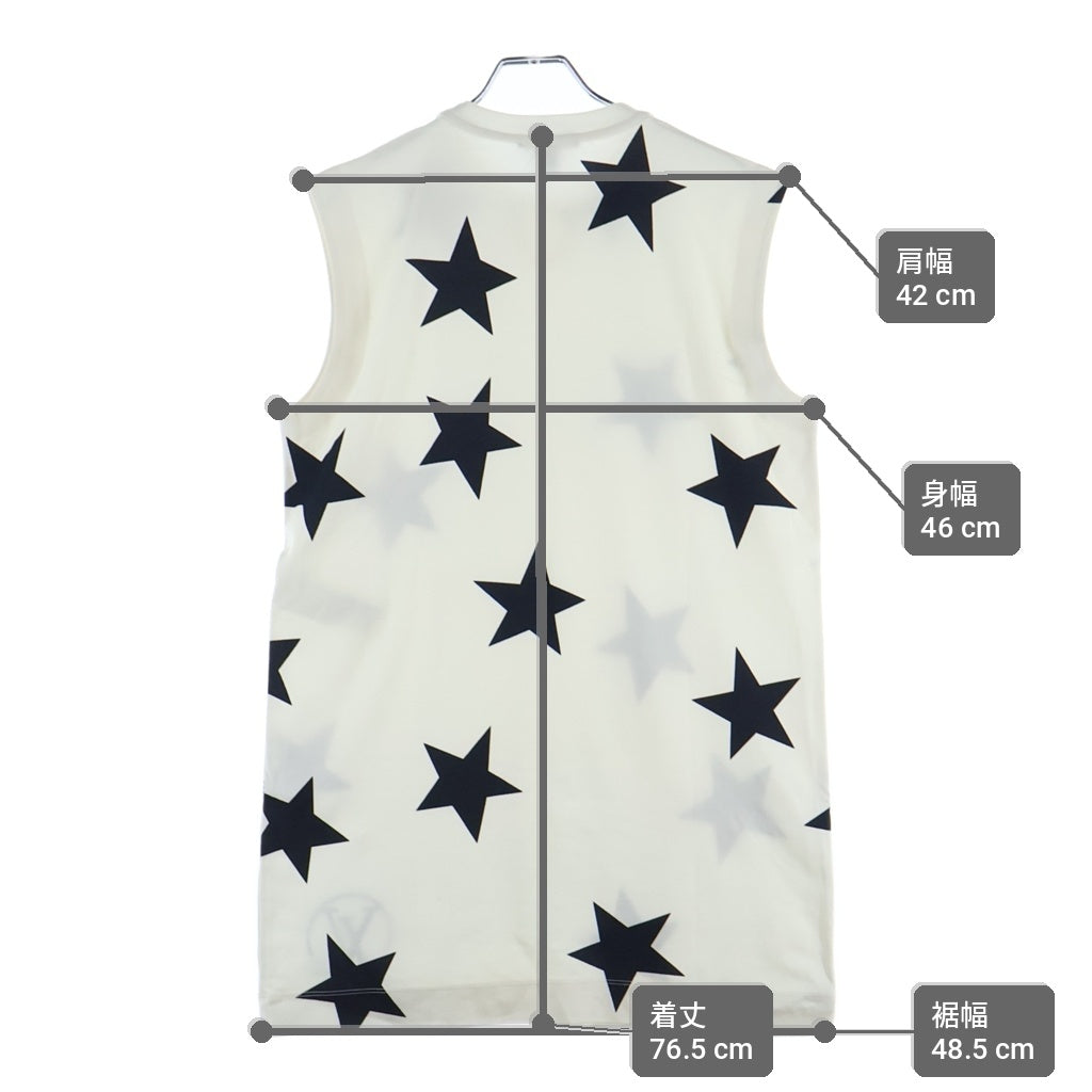 LOUIS VUITTON(ルイヴィトン) LVサークルロゴ スター チェーン装飾 ノースリーブワンピース コットン アイボリー RW222W PR7 FNJD16 レディース