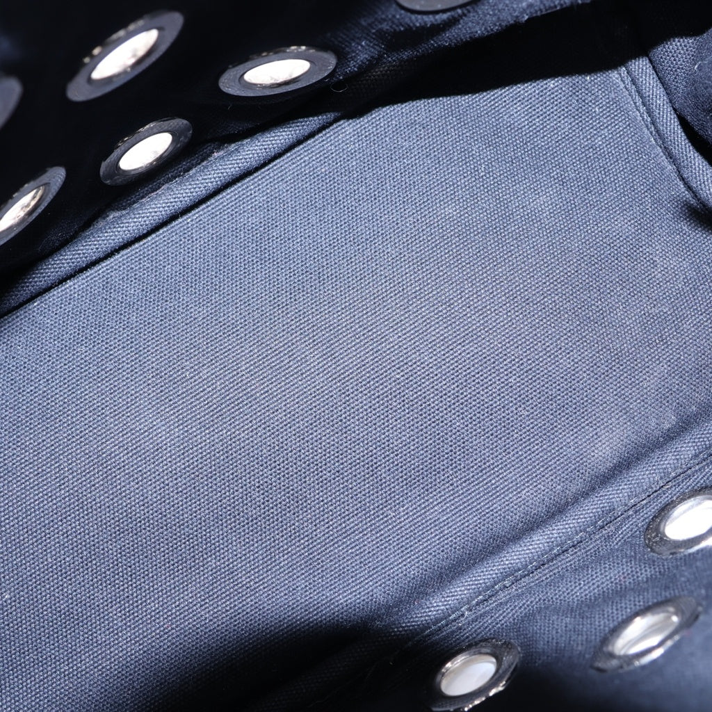 PRADA(プラダ) カナパ パンチング 2WAYハンドバッグ ショルダーバッグ ブラック キャンバス シルバー金具 レディース