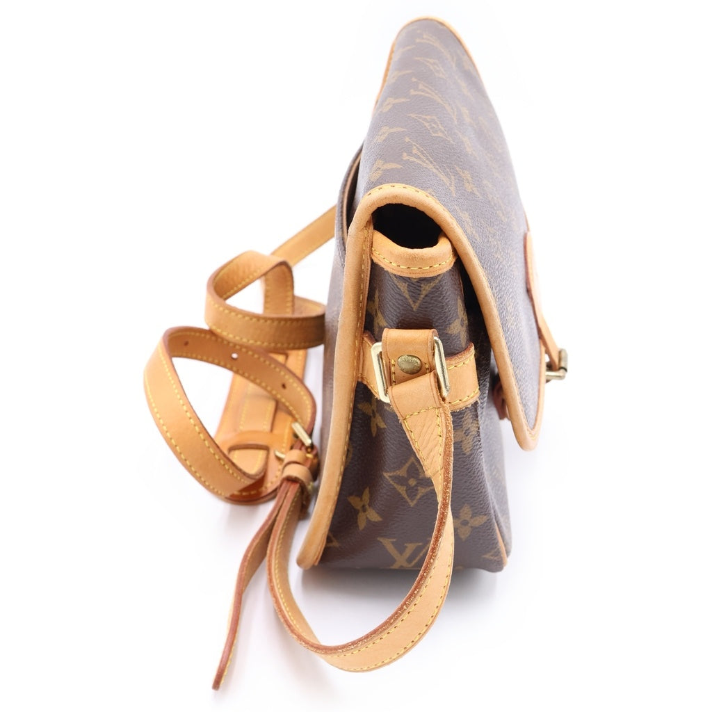 LOUIS VUITTON(ルイヴィトン) モノグラム ソローニュ ショルダーバッグ ブラウン レザー×PVC M42250 ゴールド金具 レディース
