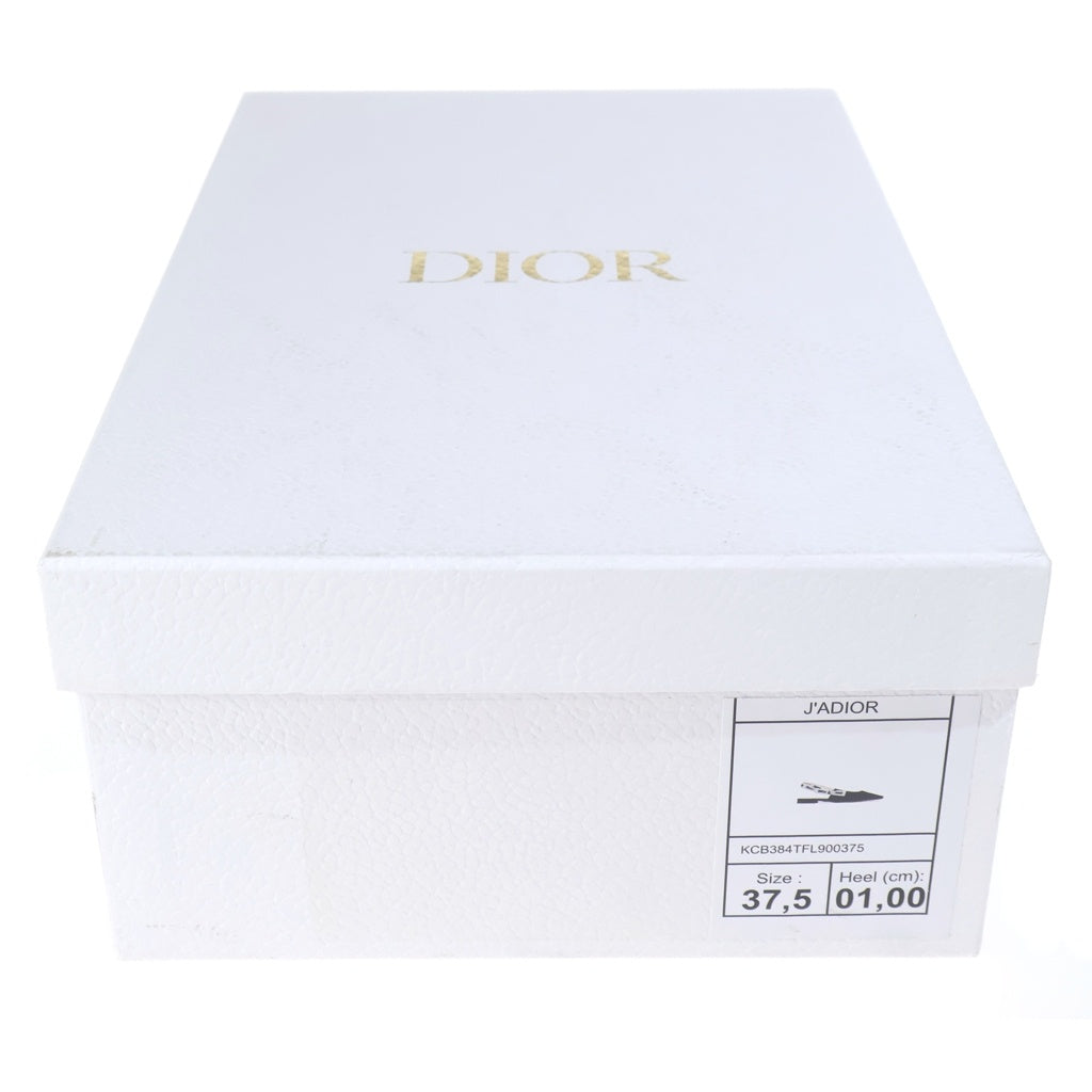 Christian Dior(クリスチャンディオール) J'ADIOR ジャディオール スリングバック ファブリック フラット パンプス シューズ ブラック レディース