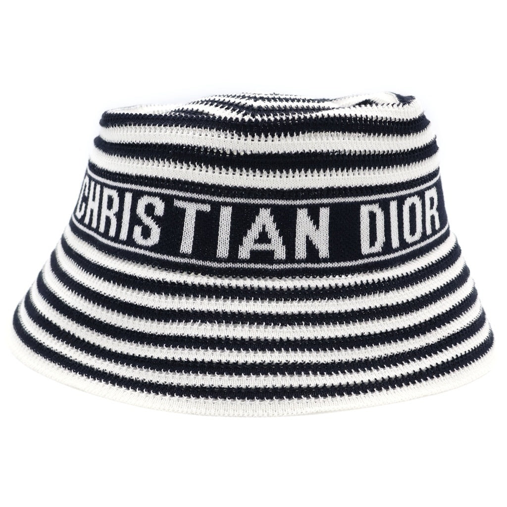Christian Dior(クリスチャンディオール) 24SS ディオリビエラ D チューリップ クロシュ ハット 帽子 ネイビー/ホワイト 44DTK985A134 レディース