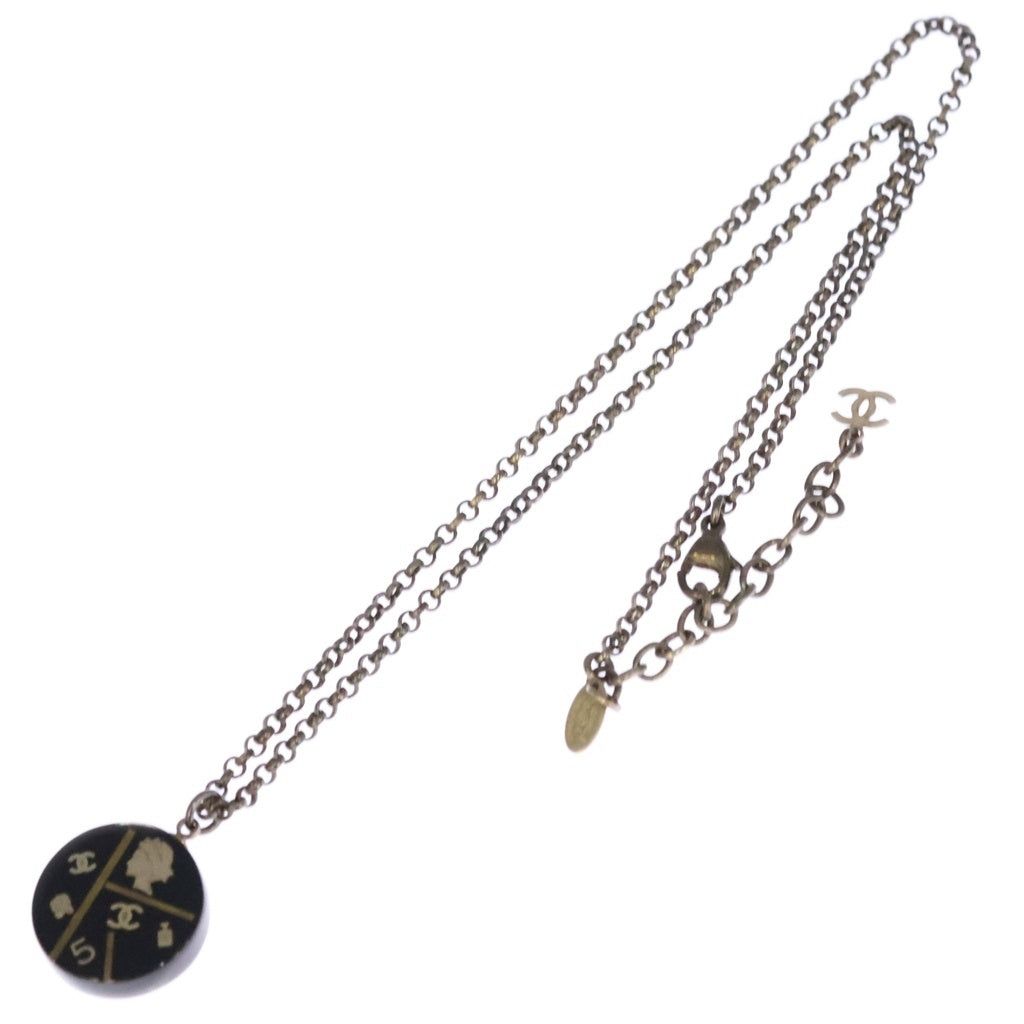 CHANEL(シャネル) アイコン ネックレス ペンダント チェーン ブラック×ゴールド レディース