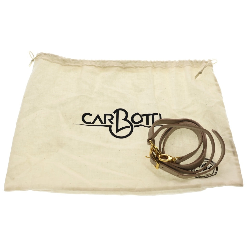 CARBOTTI(カルボッティ) 2WAYハンドバッグ ショルダーバッグ ベージュ レザー ゴールド金具 レディース