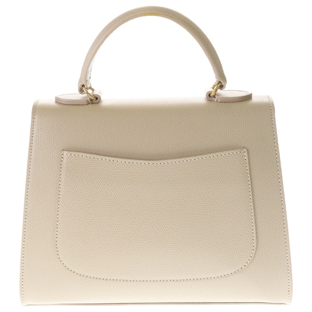 CARBOTTI(カルボッティ) 2WAYハンドバッグ ショルダーバッグ ベージュ レザー ゴールド金具 レディース