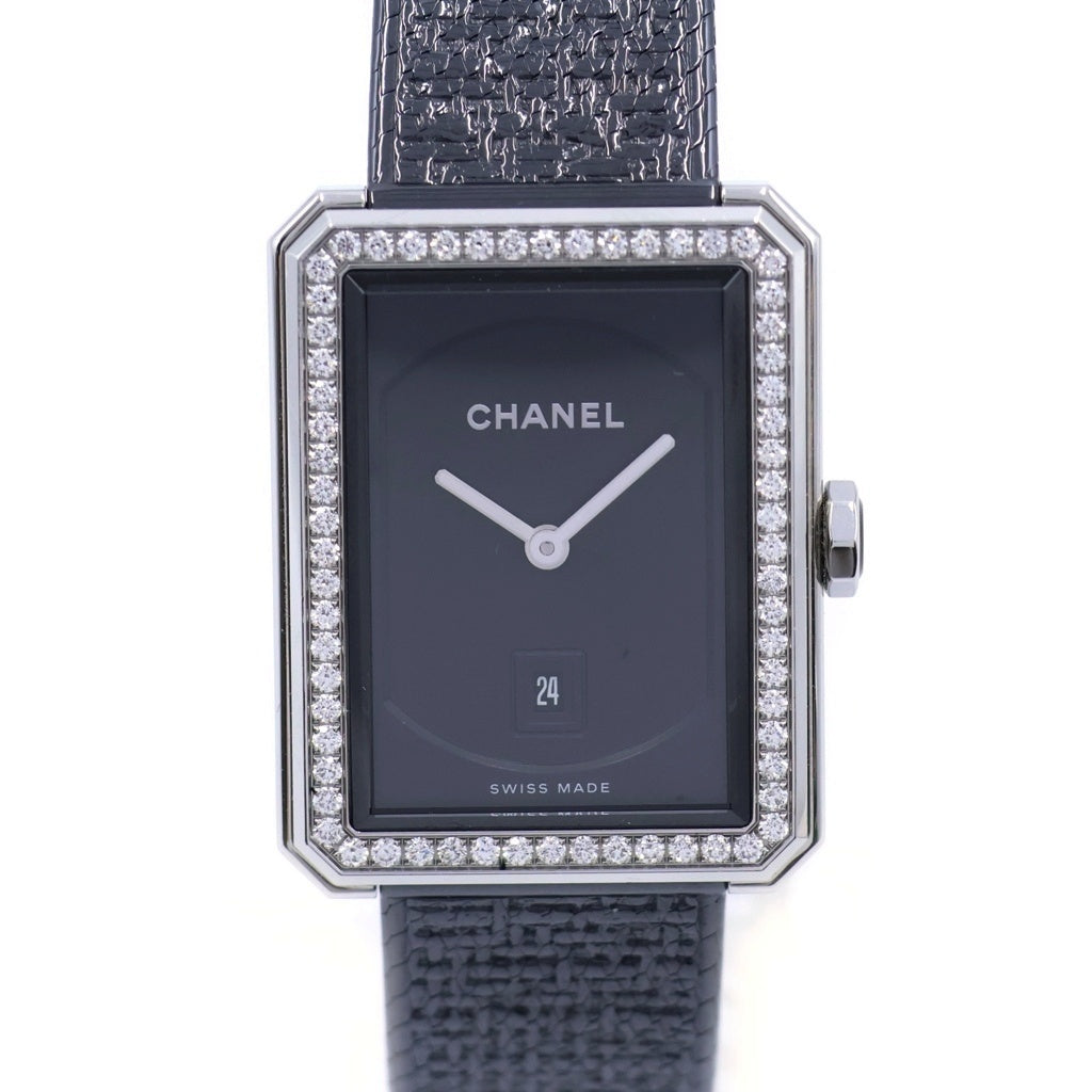 CHANEL(シャネル) ボーイフレンド ダイヤベゼル 黒文字盤 SS/QZ ステンレス クォーツ 電池式 腕時計 H5318