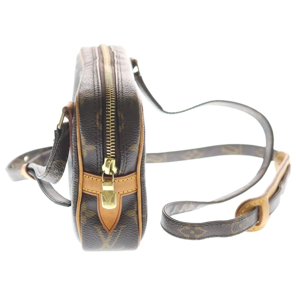 LOUIS VUITTON(ルイヴィトン) モノグラム ポシェットマルリーバンドリエール ショルダーバッグ ブラウン レザー×PVC M51828 ゴールド金具 レディース