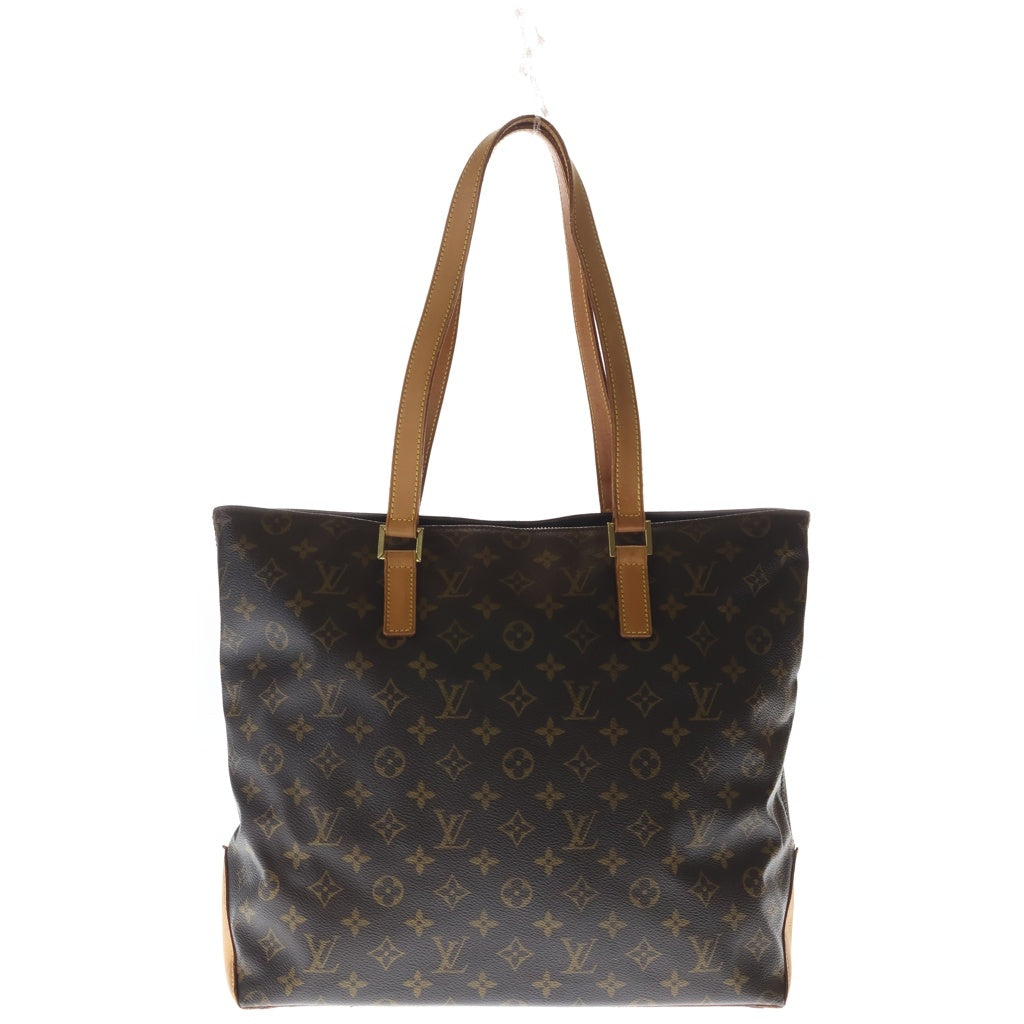 LOUIS VUITTON(ルイヴィトン) モノグラム カバ・メゾ トートバッグ ハンドバッグ ブラウン レザー×PVC M51151 ゴールド金具 レディース