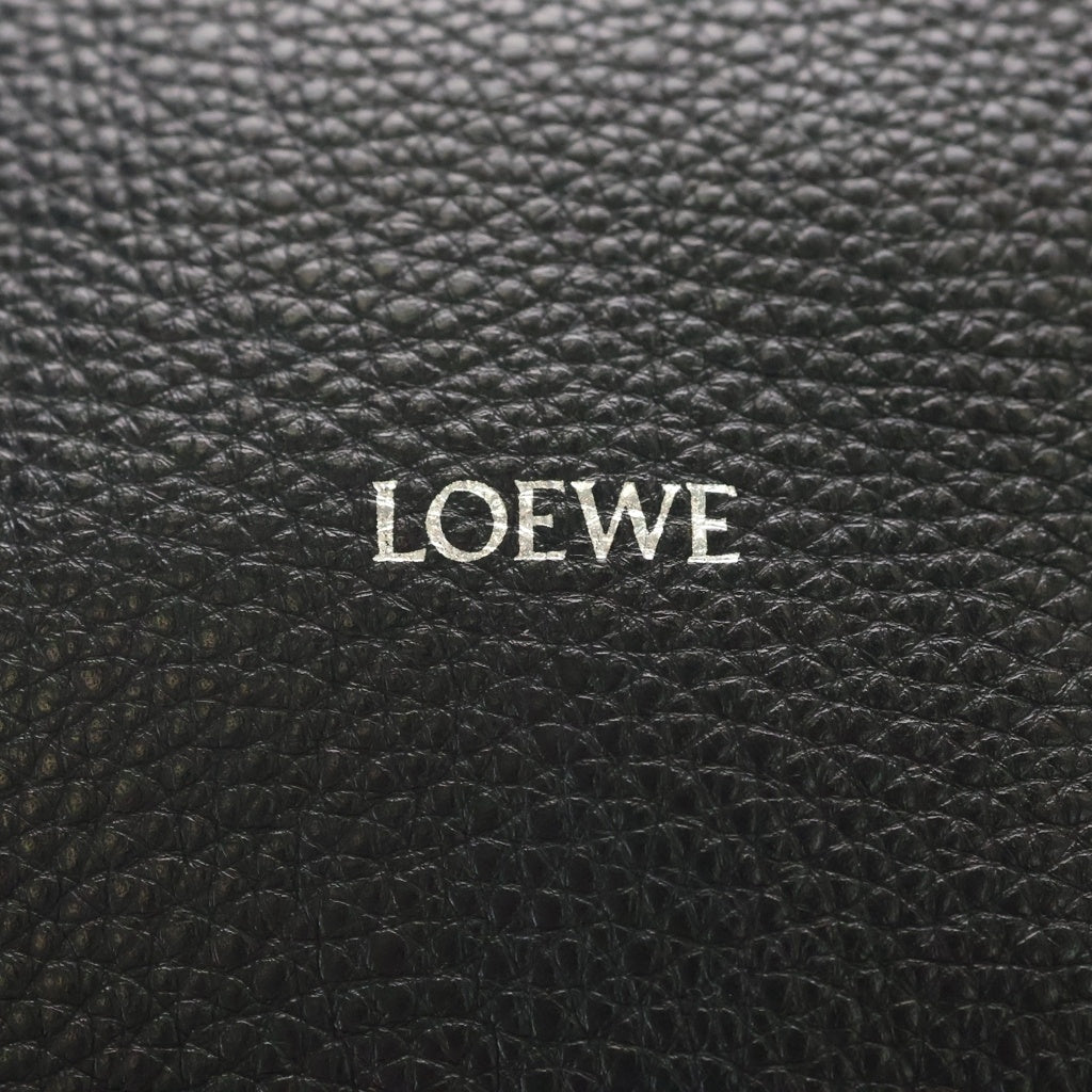 LOEWE(ロエベ) キュービィ クロスボディバッグ ショルダーバッグ ブラック レザー シルバー金具 レディース