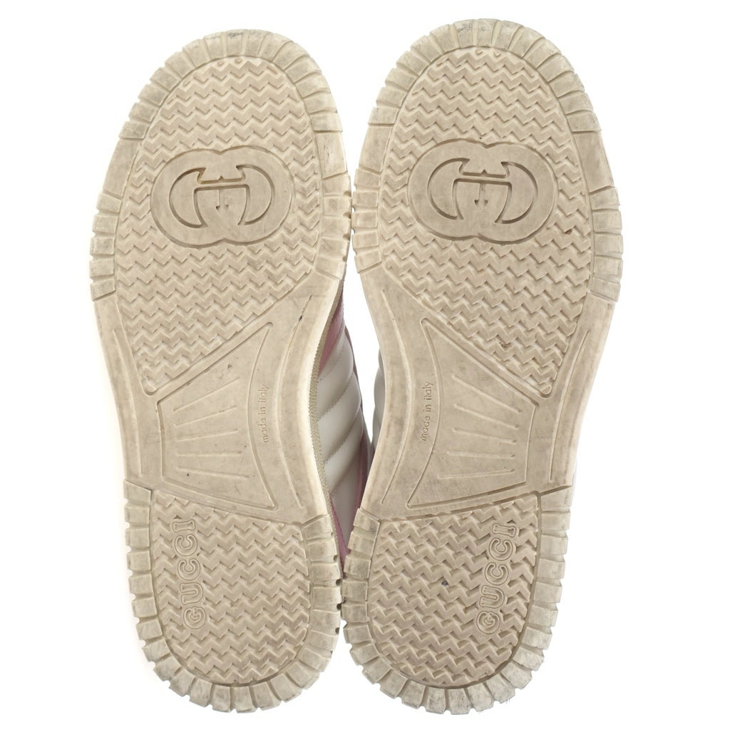 GUCCI(グッチ) Re-Web リウェブ シェリーライン レザー ローカットスニーカー シューズ #36 ホワイト/ピンク 785728 レディース