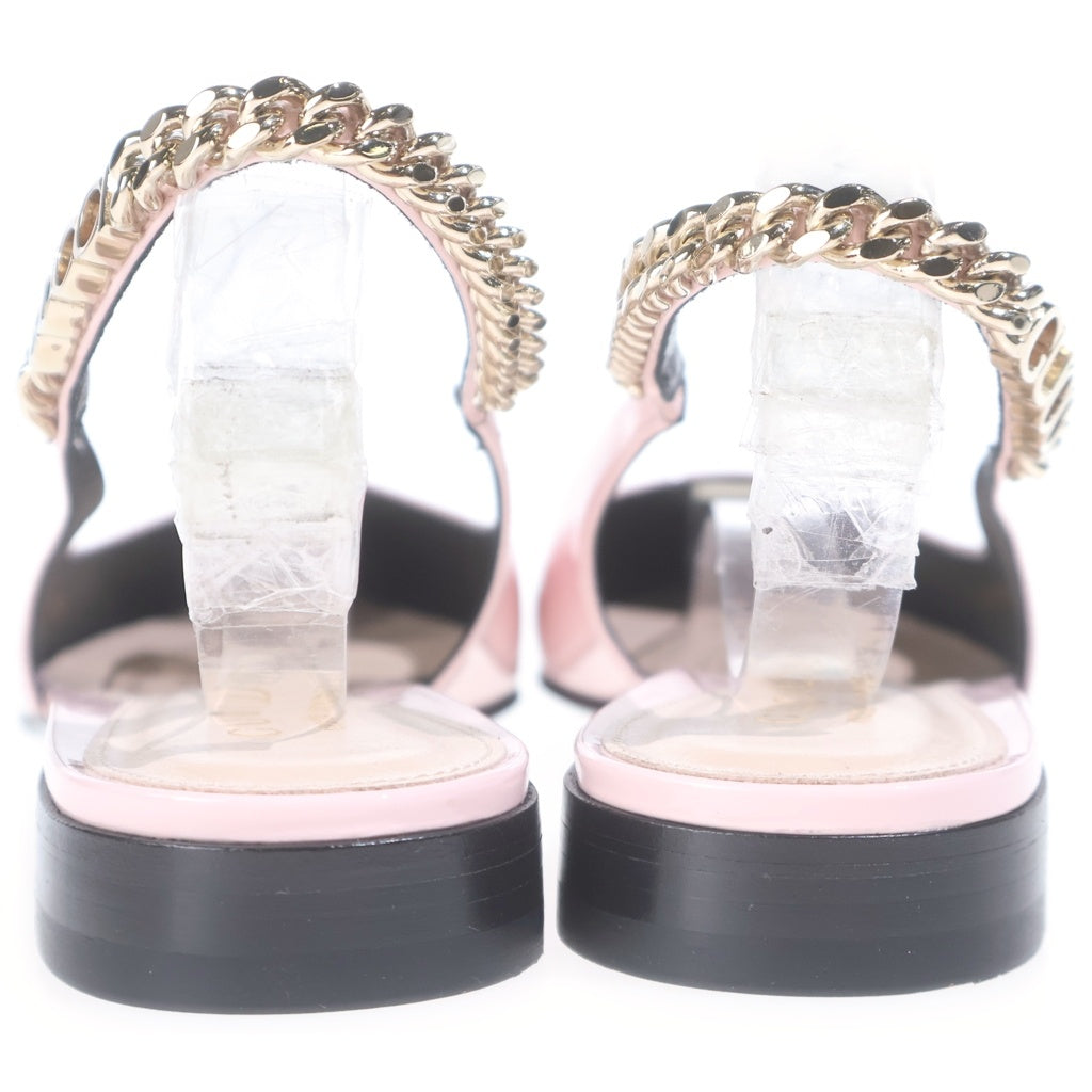 GUCCI(グッチ) シニョーリア スリングバックパンプス レザー フラットシューズ バレエシューズ #36 ピンク 786599 レディース