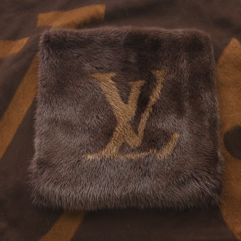 LOUIS VUITTON(ルイヴィトン) モノグラム エシャルプ・ジ アルティメット ファー カシミヤ ウール ストール マフラー ブラウン M77387 レディース