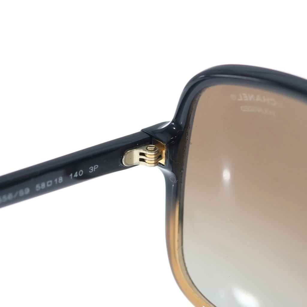 CHANEL(シャネル) ココマーク スクエアシェイプ サングラス アイウェア 58□18 ブラック/ブラウン 5349-A レディース