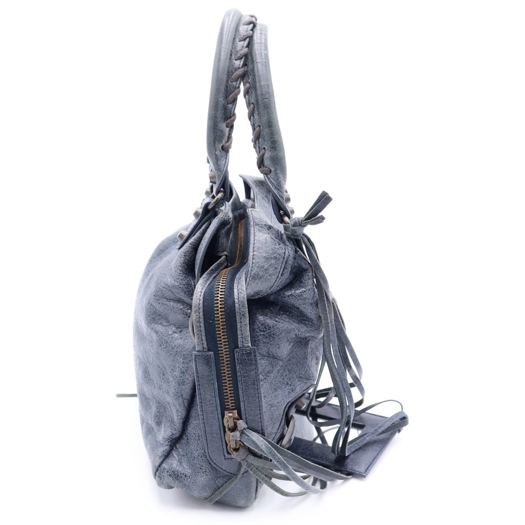 BALENCIAGA(バレンシアガ) ザ・タウン ハンドバッグ ネイビー レザー 240579 ゴールド金具 レディース