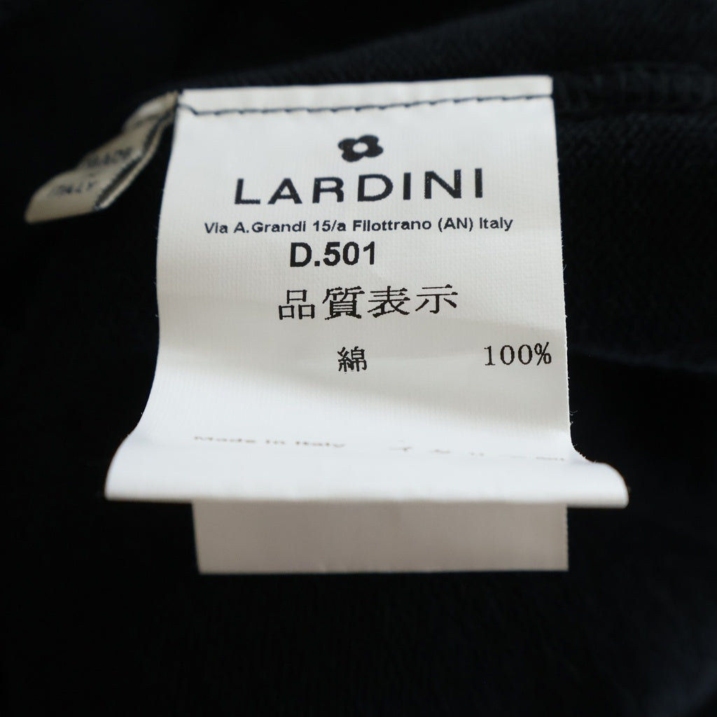 LARDINI(ラルディーニ) 2Bコットンニットテーラードジャケット カーディガン イタリア製 花モチーフボタン ブラック P0JDIANTHA レディース