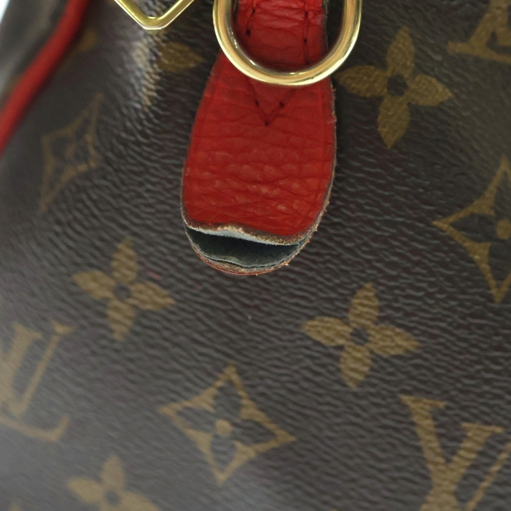 LOUIS VUITTON(ルイヴィトン) モノグラム レティーロPM PVC レザー ハンドバッグ ブラウン/レッド M40546 レディース