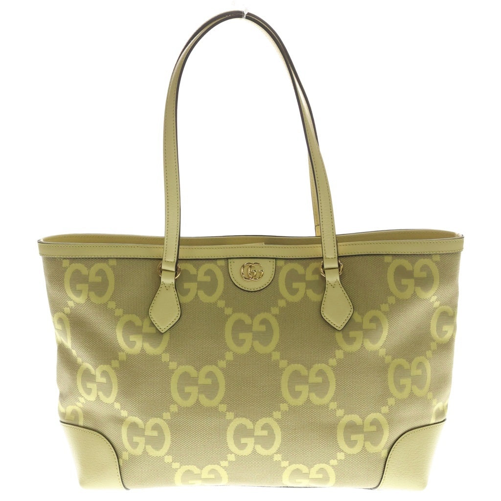 GUCCI(グッチ) ジャンボGG トートバッグ ハンドバッグ イエロー キャンバス×レザー 631685 ゴールド金具 レディース